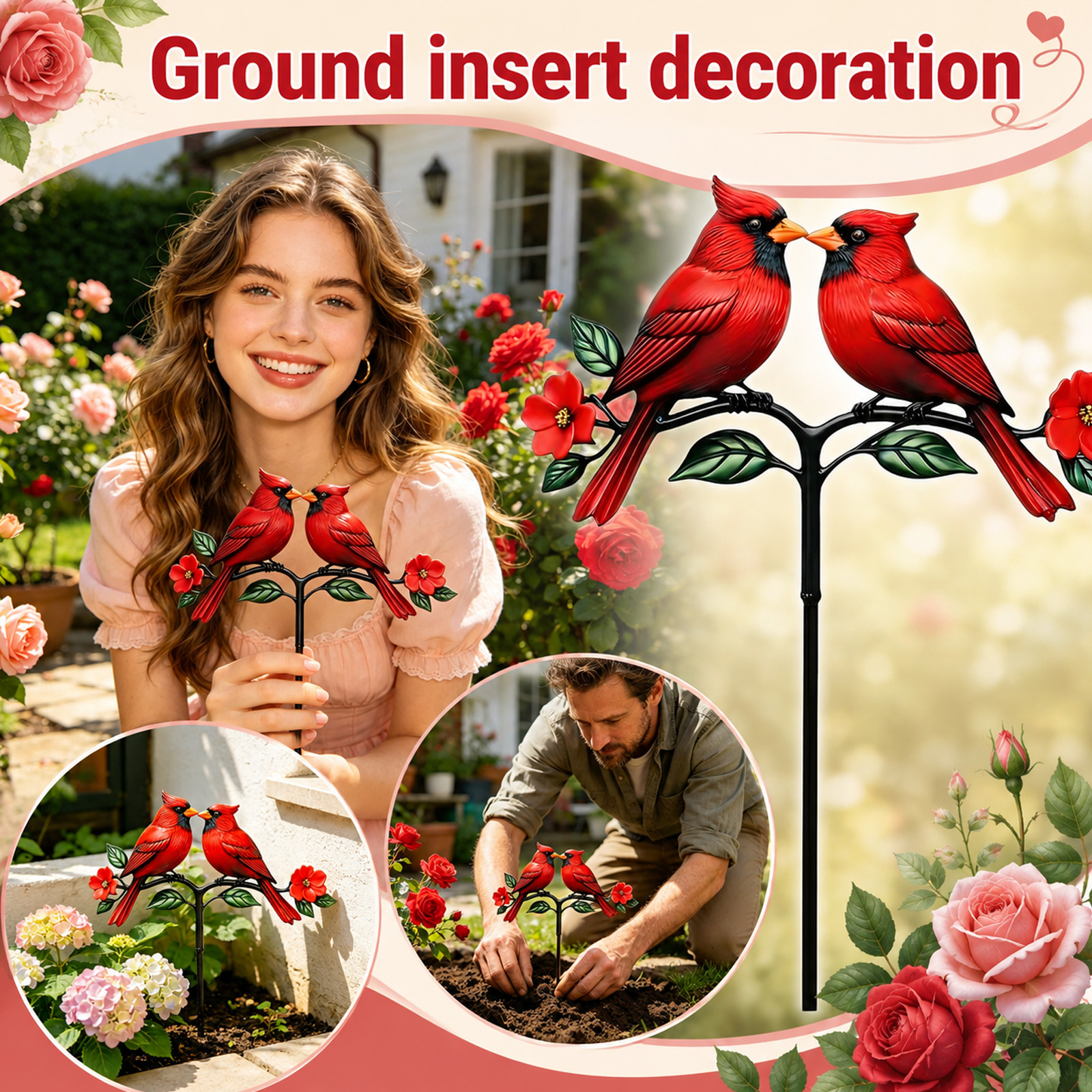 2D Flat Red Bird Design Garden - Art Craft Event review and price