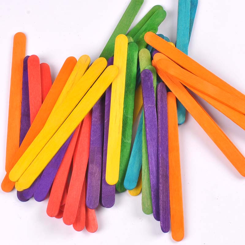 50Pcs/Lot Natural Wood & Color - Art Craft With Ice Cream Stick review and price