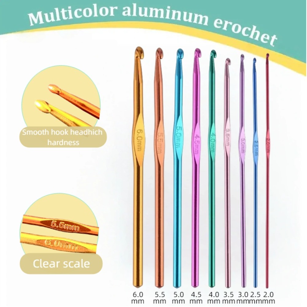 21Pcs Colorful Aluminum Croche - Crochet Hook Set review and price