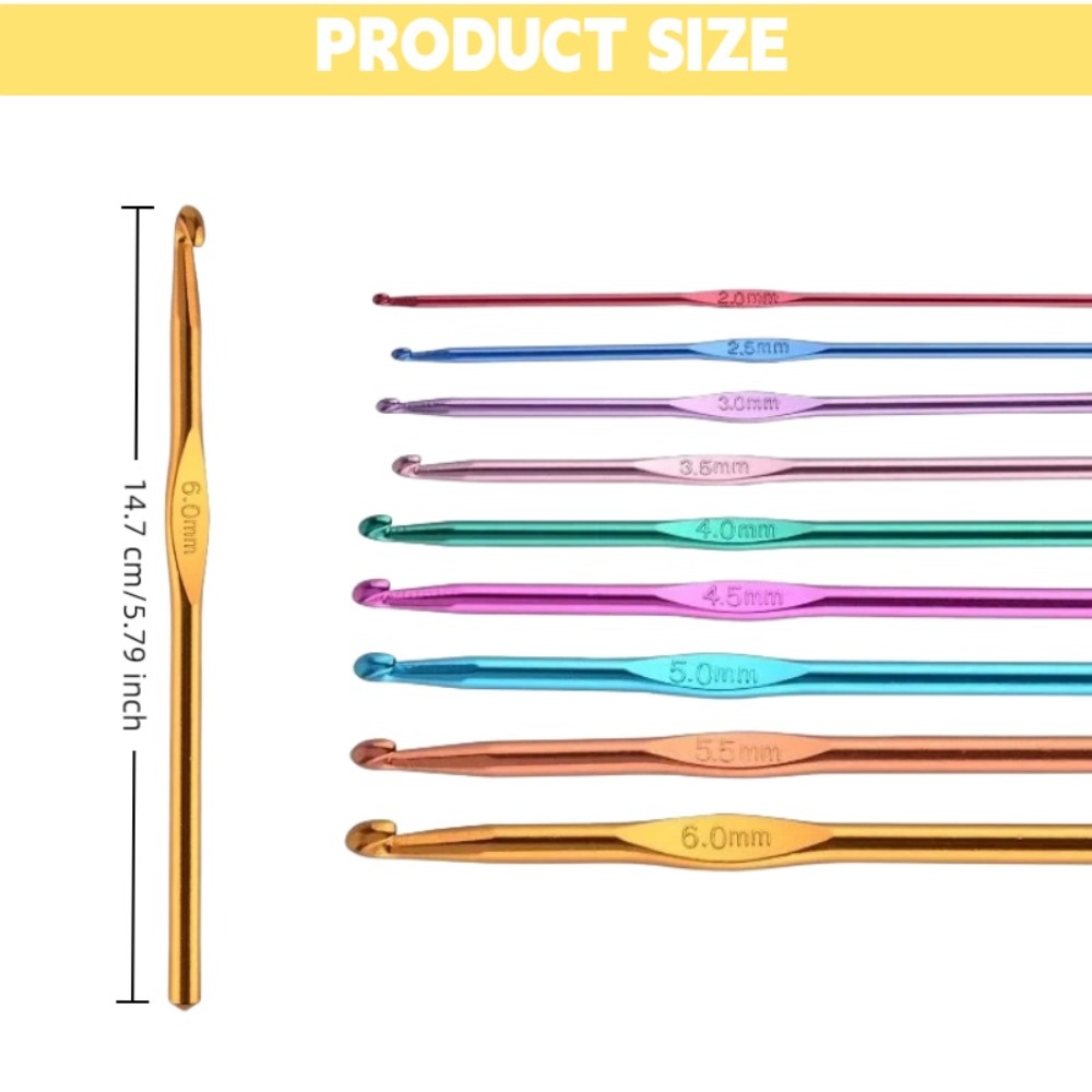 21Pcs Colorful Aluminum Croche - Crochet Hook Set review and price