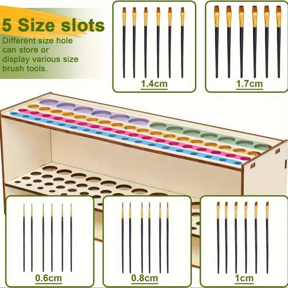 Wooden Brush Holder 67-Slot Pr - Art Craft Japan review and price
