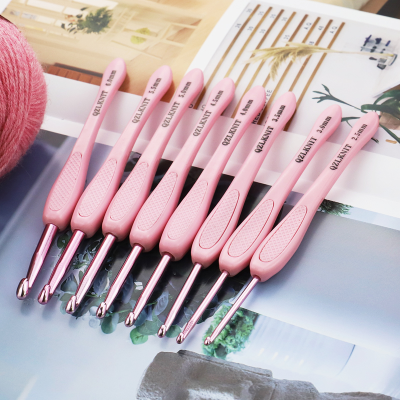 8pc/set Pink ABS Knitting Need - Crochet Hook Set review and price